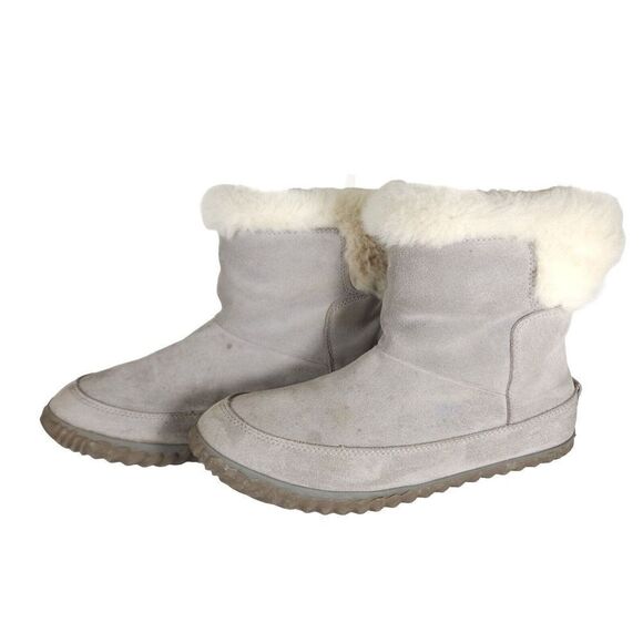 Sorel Women's Out n About US 9 Suede Gray Leather Suede Faux Fur Lined Booties - Picture 1 of 12